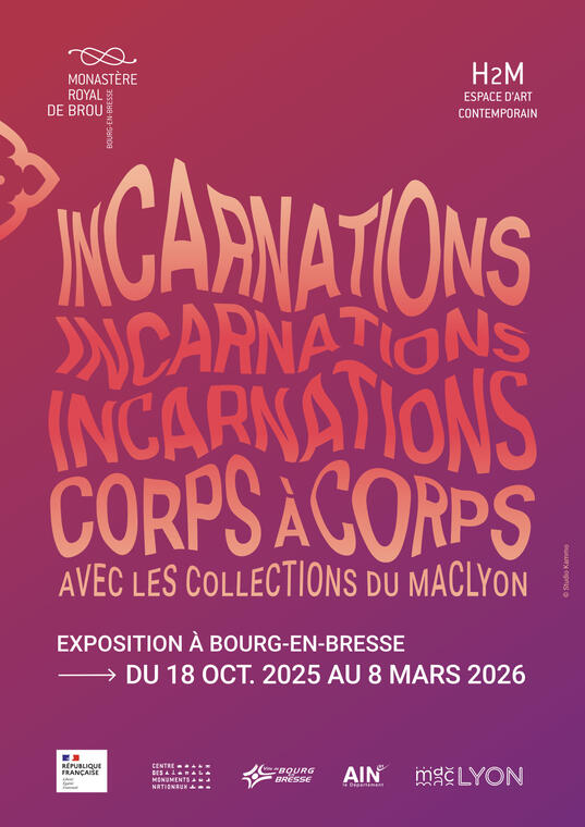 Affiche Incarnations, corps à corps avec les collections du macLYON_Bourg-en-Bresse
