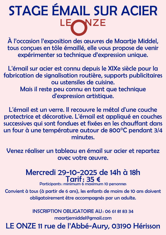 Stage émail sur acier_Hérisson