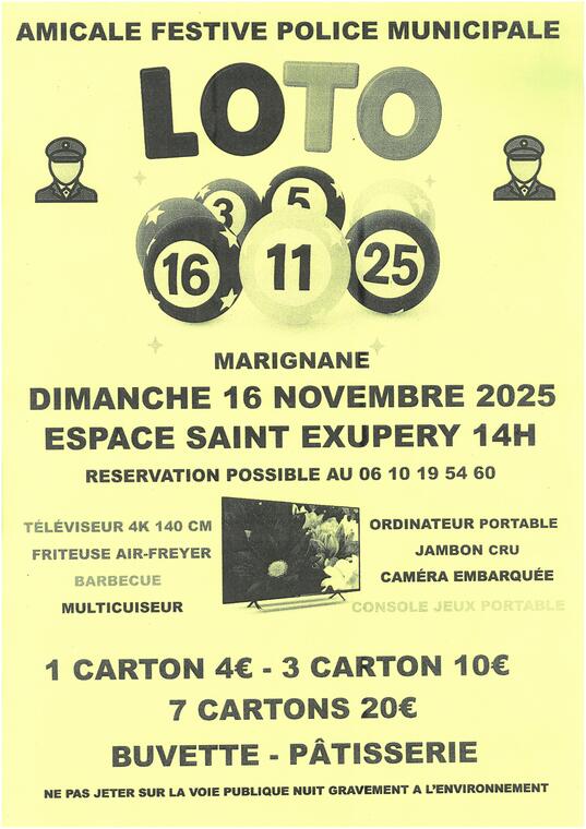Loto de l'Amicale Festive de la Police Municipale