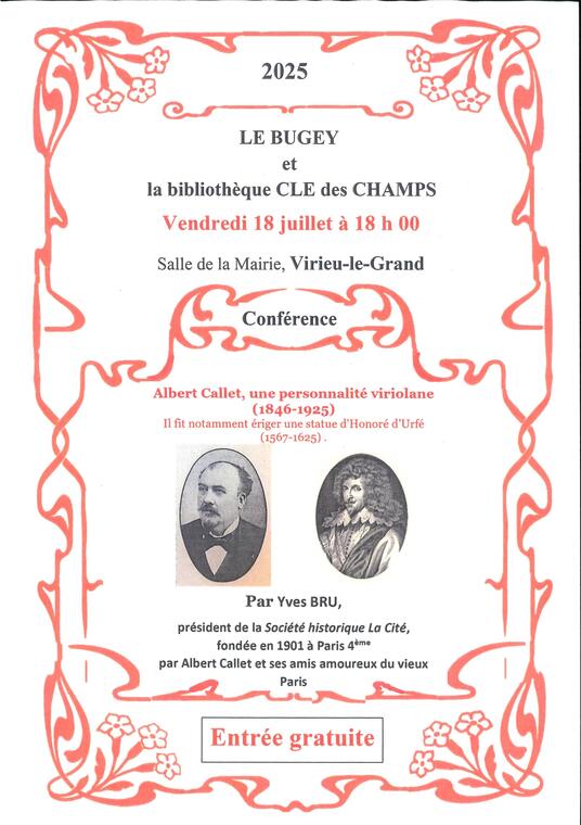 Conférence "Albert Callet, une personnalité viriolane"_Virieu-le-Grand