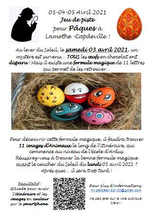 03.04 au 05.04.2021 Jeu de piste à Lamothe Capdeville.JPG