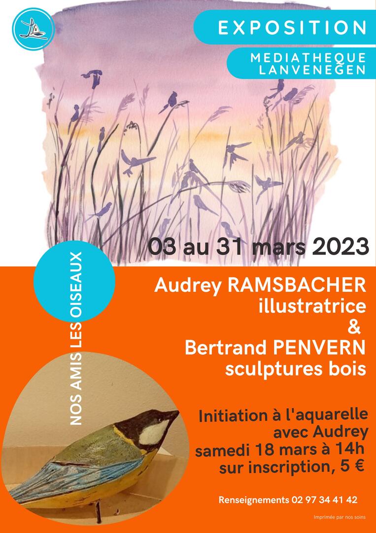 Expo_Aquarelle_Sculpture_Bois_Mediatheque_Lanvenegen_Mars2023.jpg