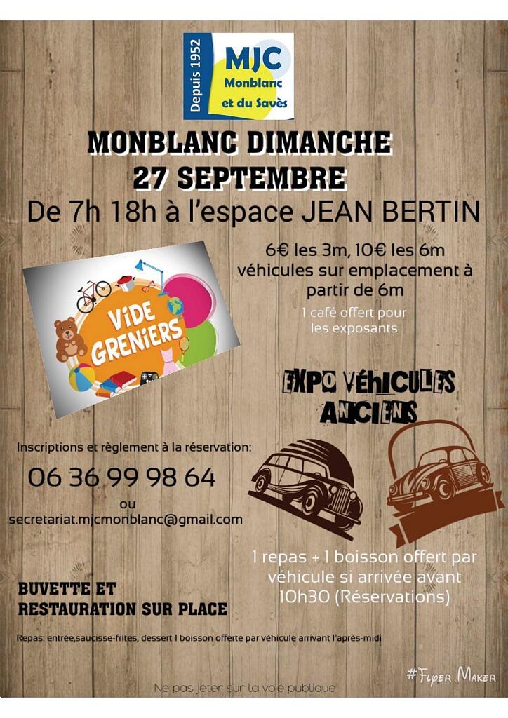 Affiche vide grenier Monblanc