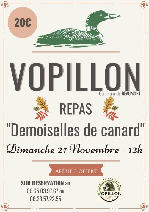 Repas "Demoiselles de Canard "