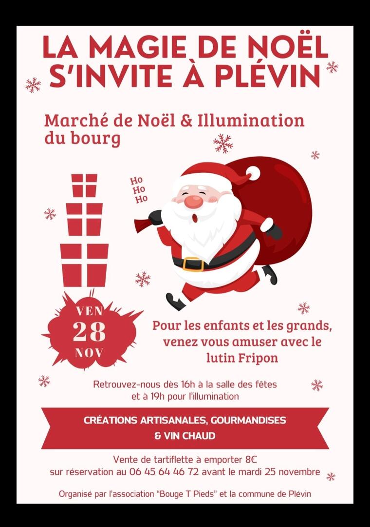 Marche de noel et illumination Plevin
