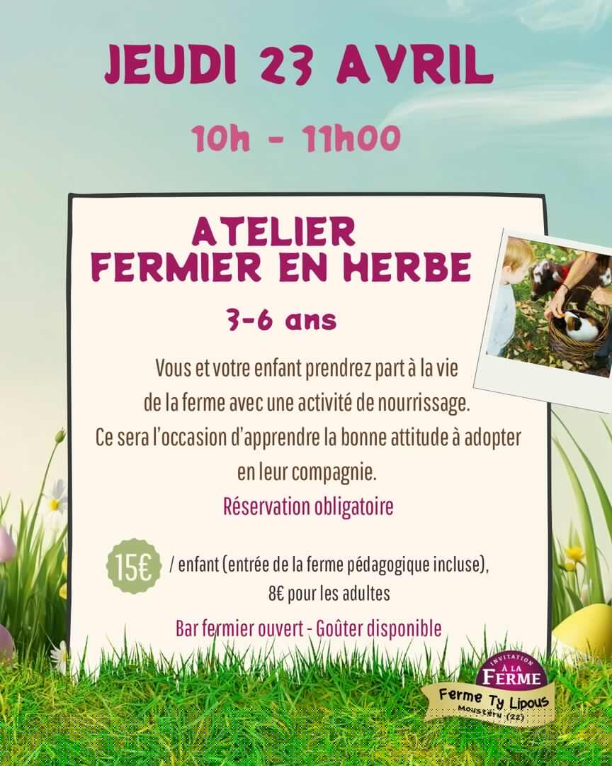 Atelier fermier en herbe à Ty Lipous