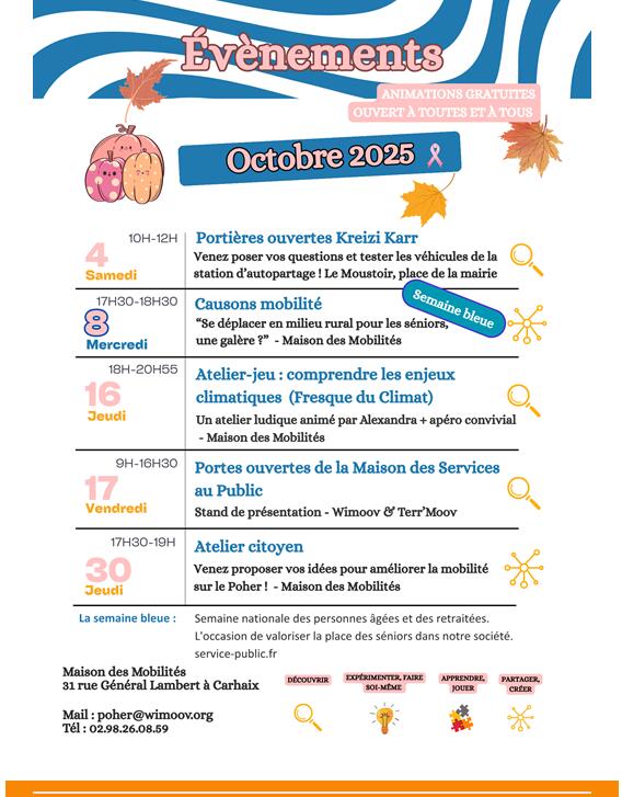 Programme mobilité octobre