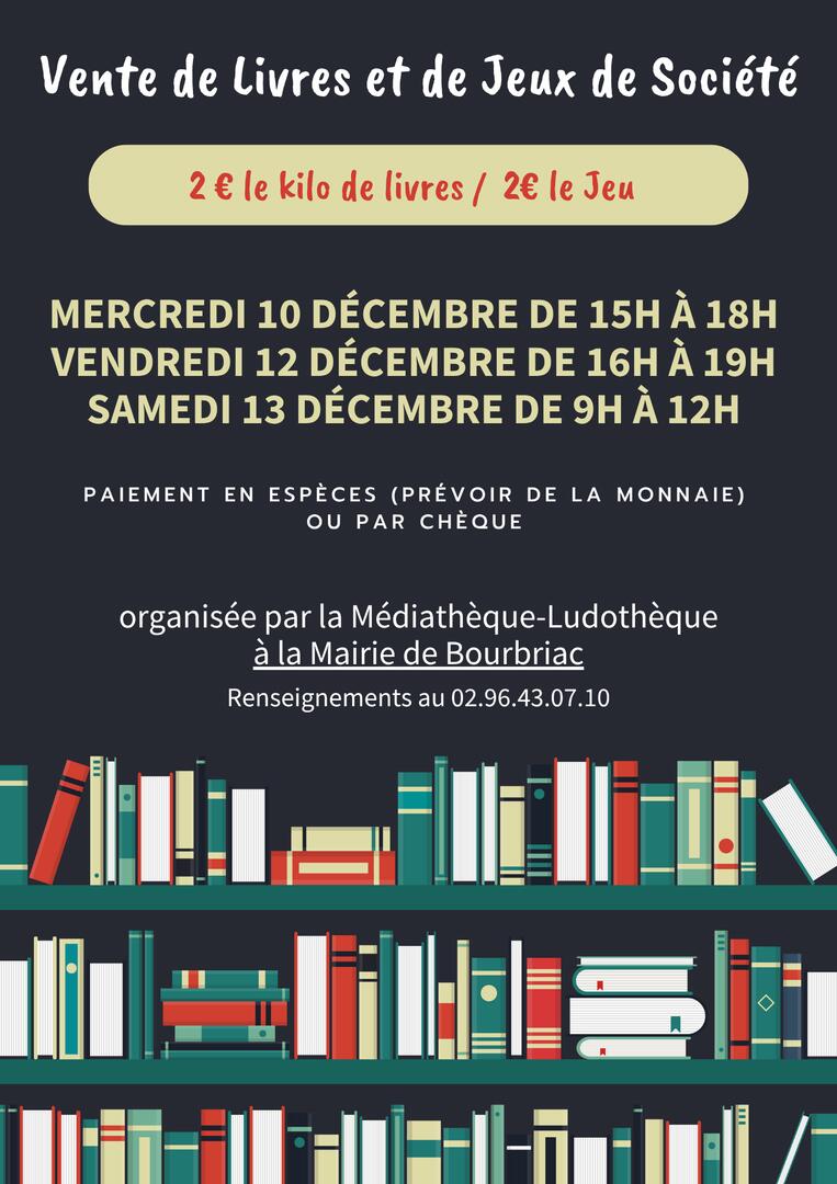 Vente de livres au kilo & jeux de société