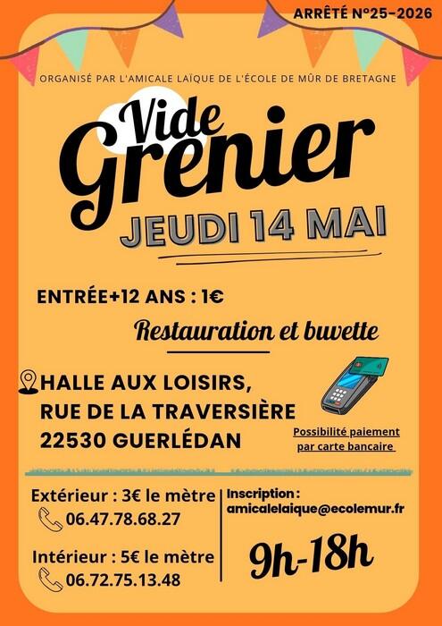Vide grenier - 14 mai 2026 - Guerlédan