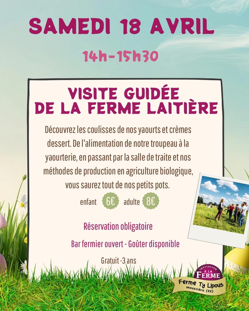 Visite guidée de la ferme laitière Ty Lipous