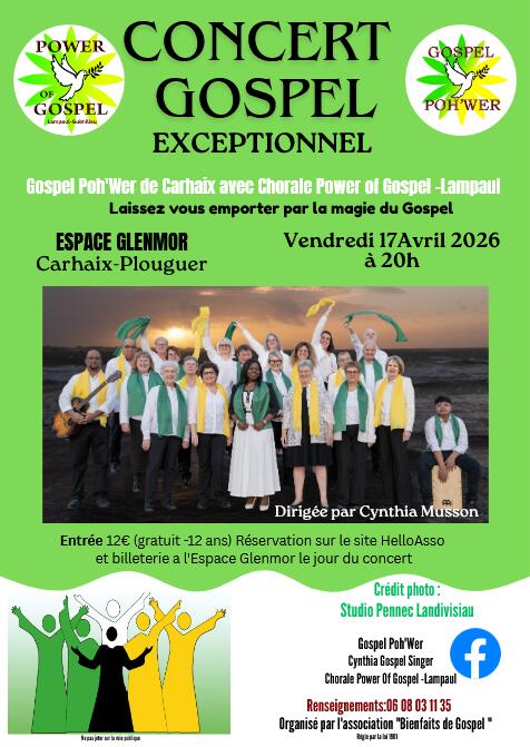 concert de gospel le 17 avril au Glenmor