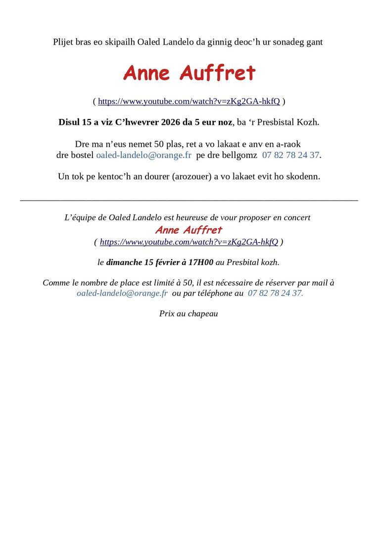 Concert de Anne Auffret