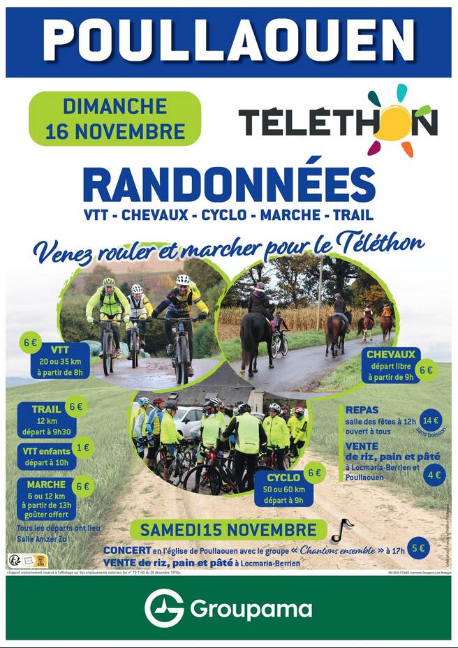 téléthon poullaouen le 16 nov