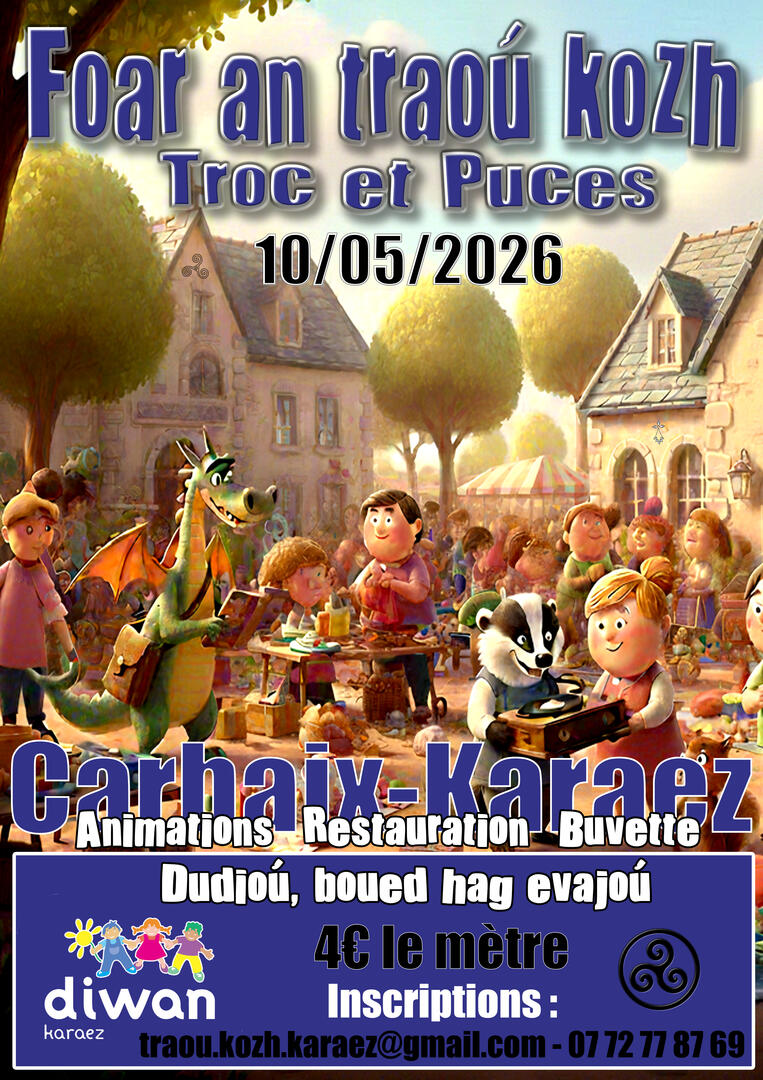 troc et puces 10 mai 26 Affiche