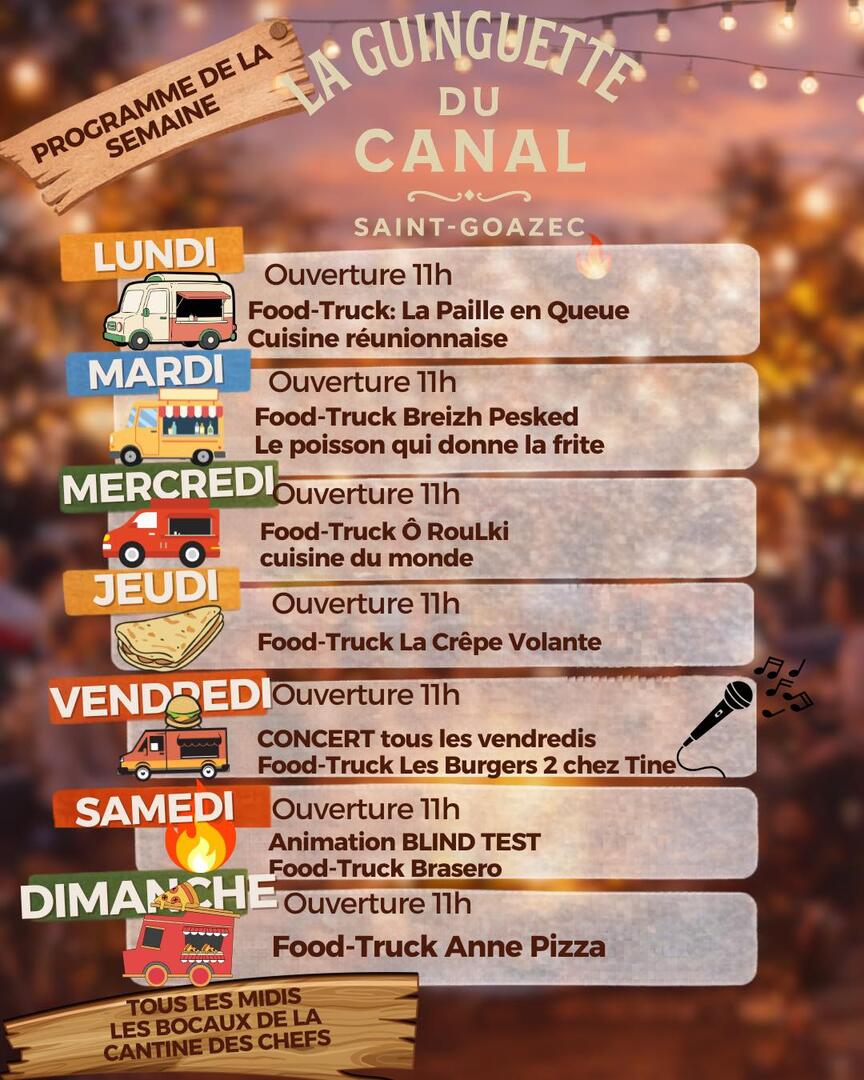 Affiche d'animation de la guinguette du Canal