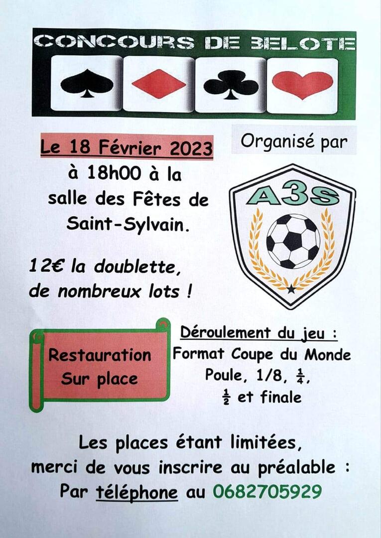 Concours de belote Saint Sylvain
