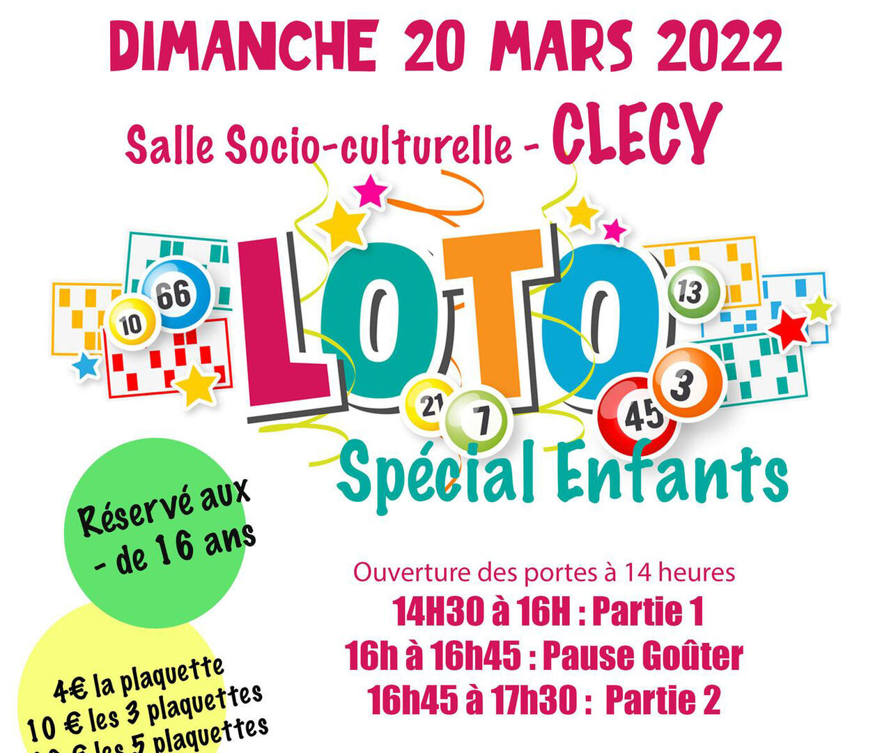 loto des enfants Clécy 2022