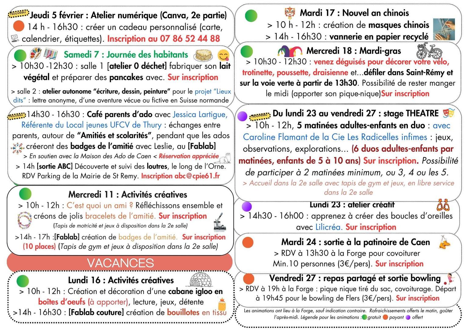 programme La Forge St Remy