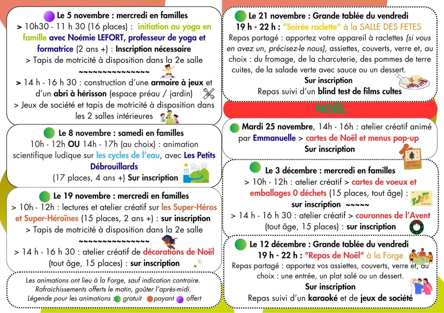 programme Forge nov dec 25 - 2