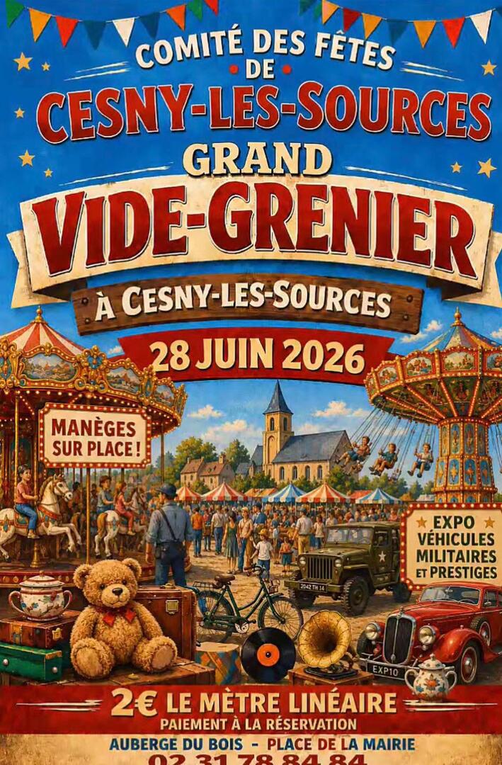 vide grenier cesny les sources 2026