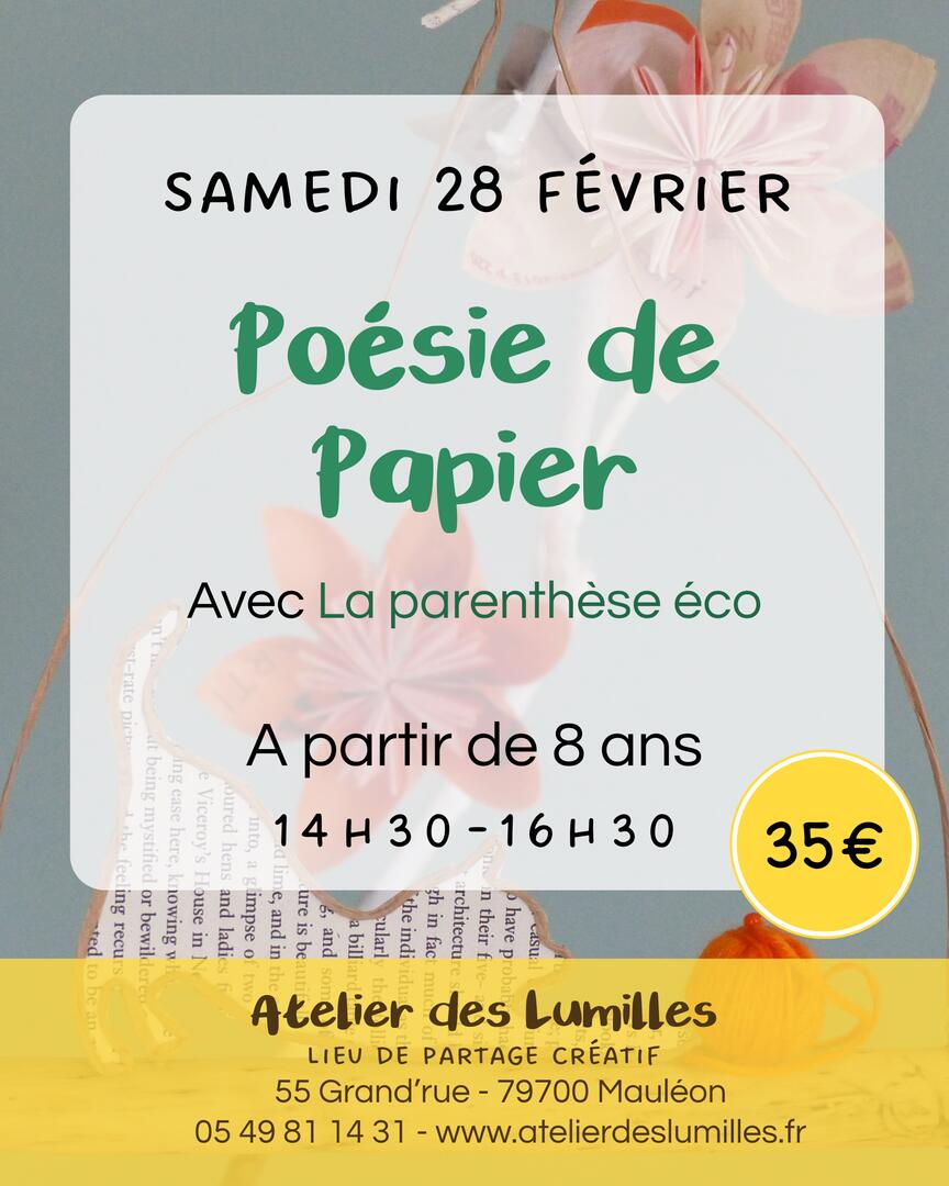 Atelier poésie de papier