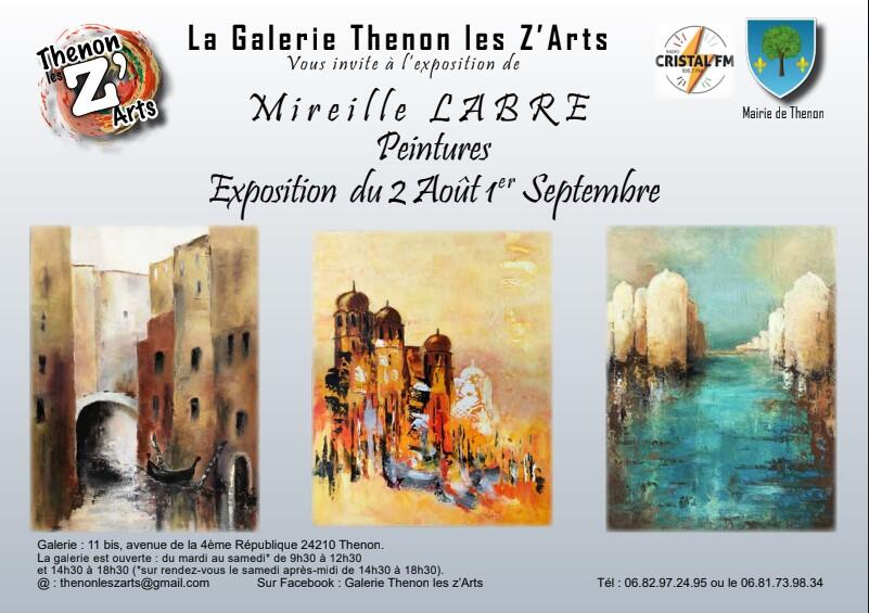 Affiche expo Mireille LABRE Août 2022