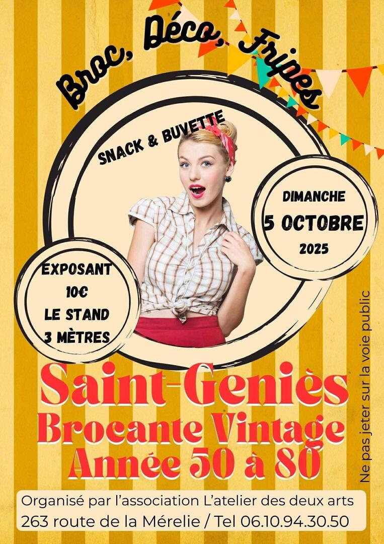 Brocante vintage années 50-80 Saint Geniès le 5 Octobre