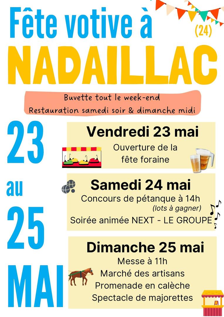 Fête votive Nadaillac Mai 2025
