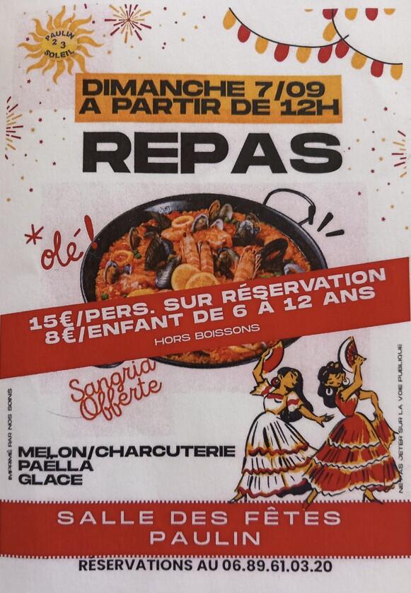 Soirée paella Paulin 7 Septembre 2025