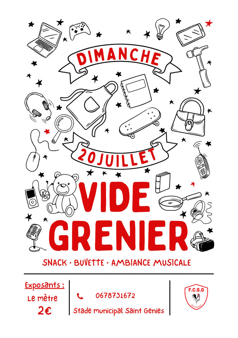 Vide grenier Saint Geniès 20 Juillet