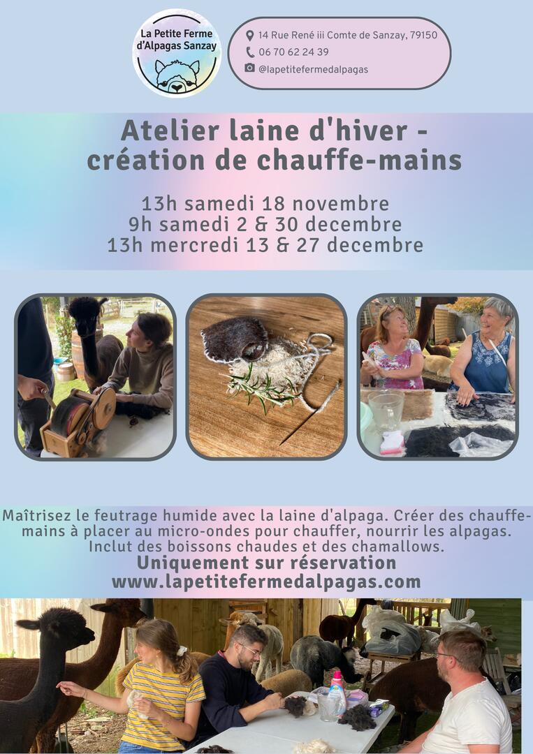Atelier laine d'hiver - création de chauffe-mains - 1