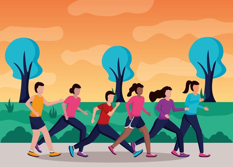 people running activity