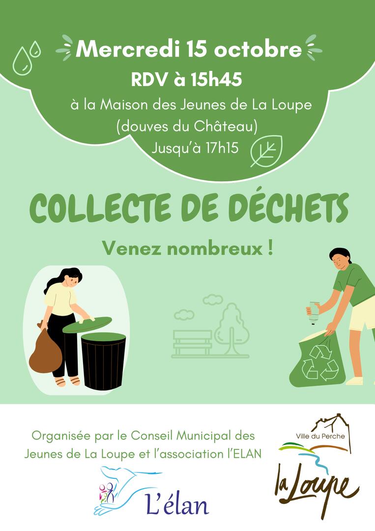 Flyer Collecte de déchets Illustratif Vert - 1
