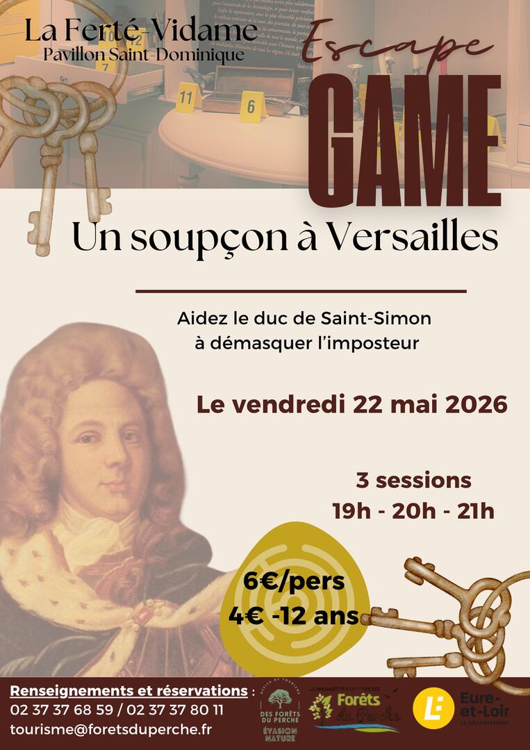 Flyer Escape Game Jeu Aventure énigme Ludique Illustration Photo Formes Beige Bleu  - 1
