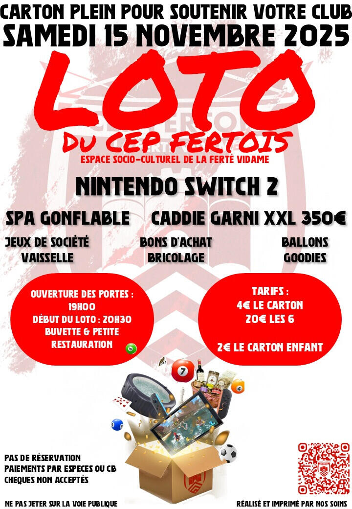 LOTO LA FERTE VIDAME 15 NOVEMBRE