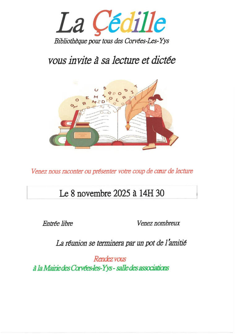 Les Corvées-Les-Yys - 🔔 DICTÉE DE L'ASSOCIATION LA CÉDILLE 🔔-1760679430