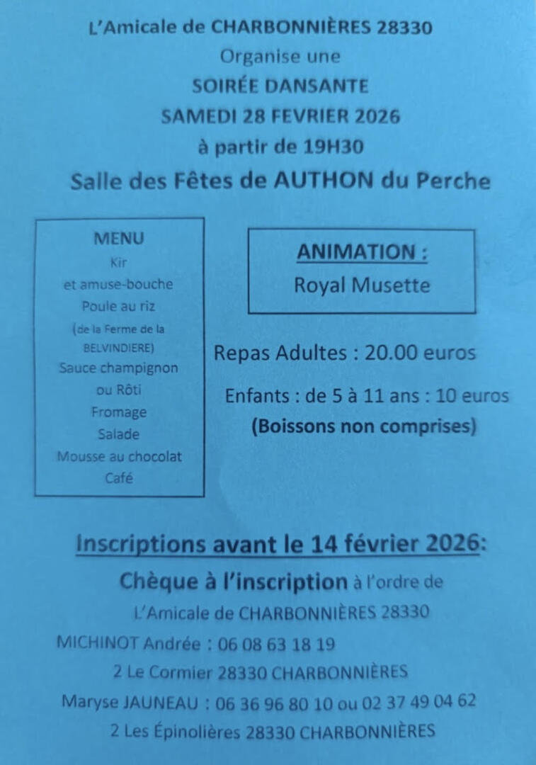 Affiche soirée dansante 2026