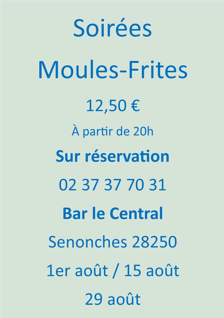 Soirées moules frite bar le central senonches