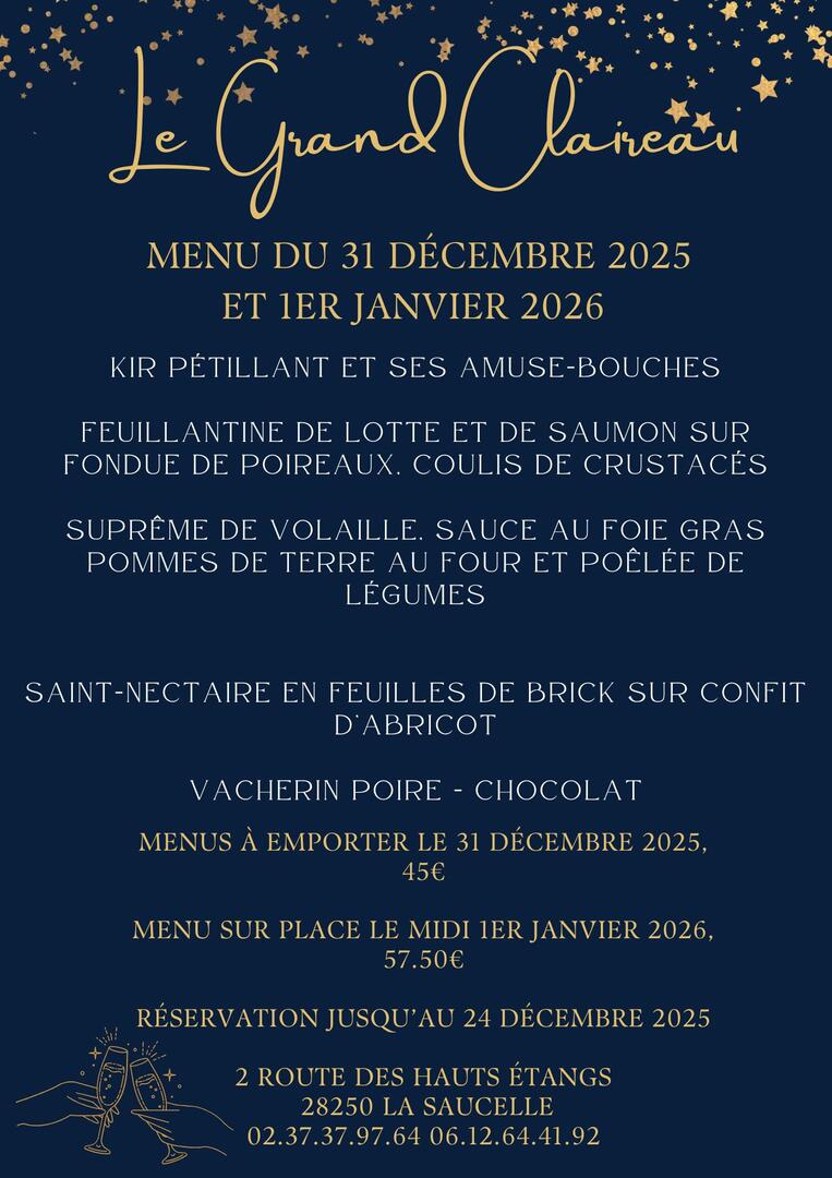 menu 31 décembre le grand claireau