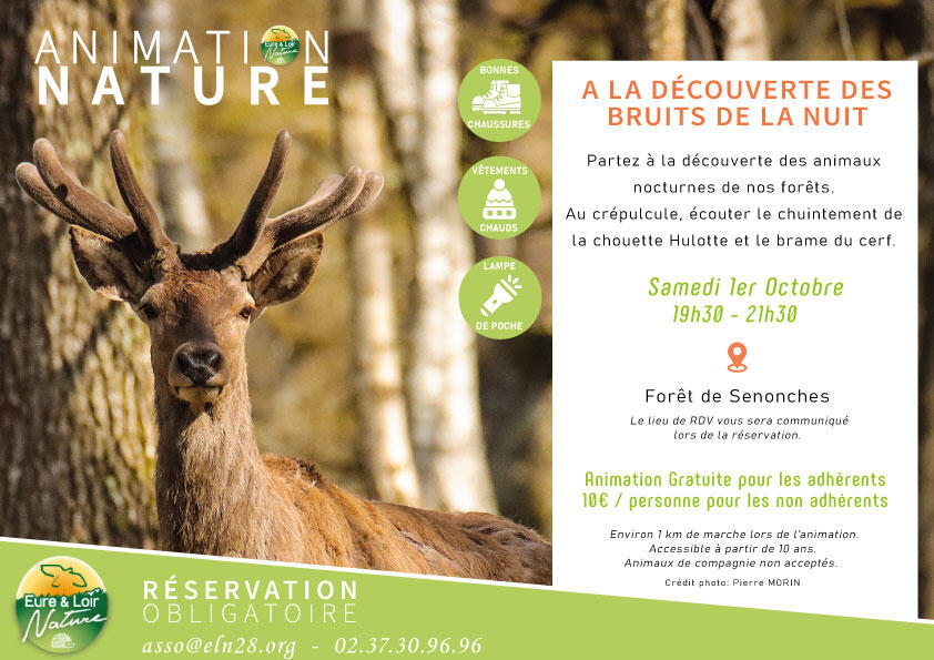 affiche-brame-cerf-2022 1er octbre eure et loir nature senonhes