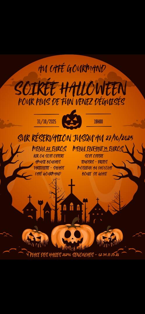 halloween au café gourmand senonches 31 octobre