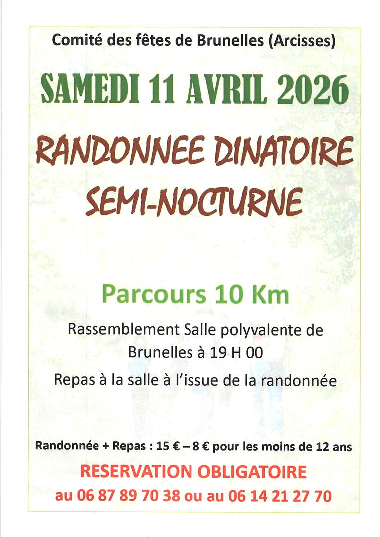randonnée dinatoire semi nocturne
