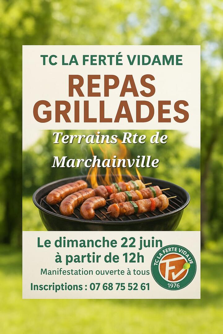 repas grillades la ferté vidame 22 juin tennis