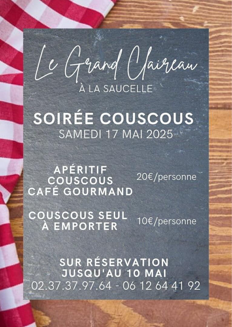 soirée couscous le grand claireau 17 mai