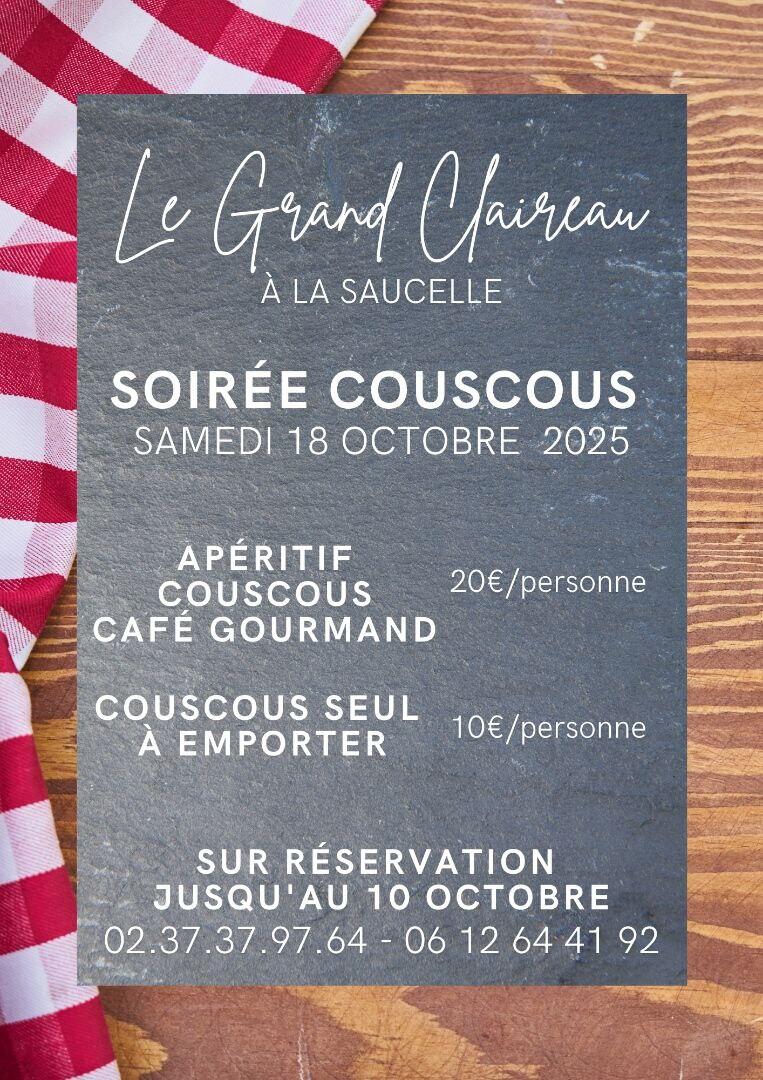 soirée couscous le grand claireau 18 octobre