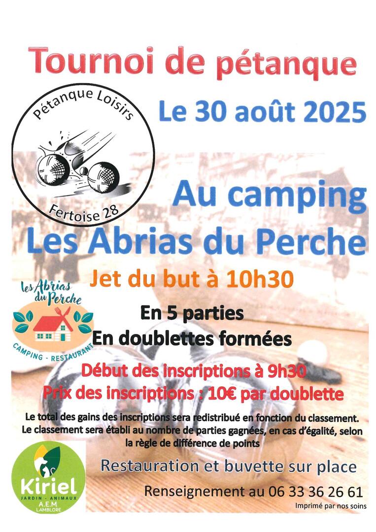 tournoi de pétanques les abiran 30 aout