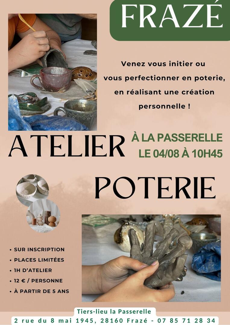 Beige Blanc Minimaliste Moderne Atelier Poterie Affiche  - 1