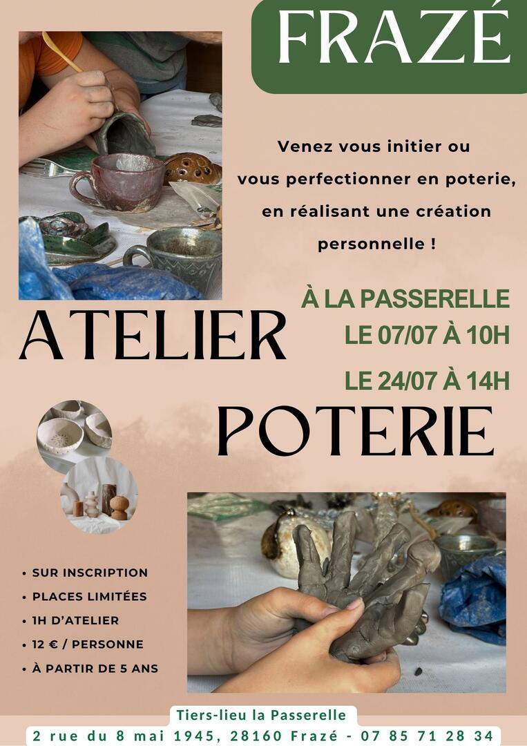 Beige Blanc Minimaliste Moderne Atelier Poterie Affiche  - 1