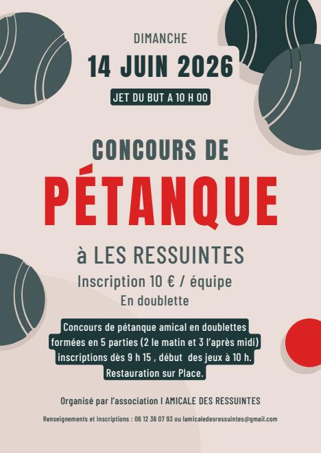 14 juin - Pétanque - Les Ressuintes