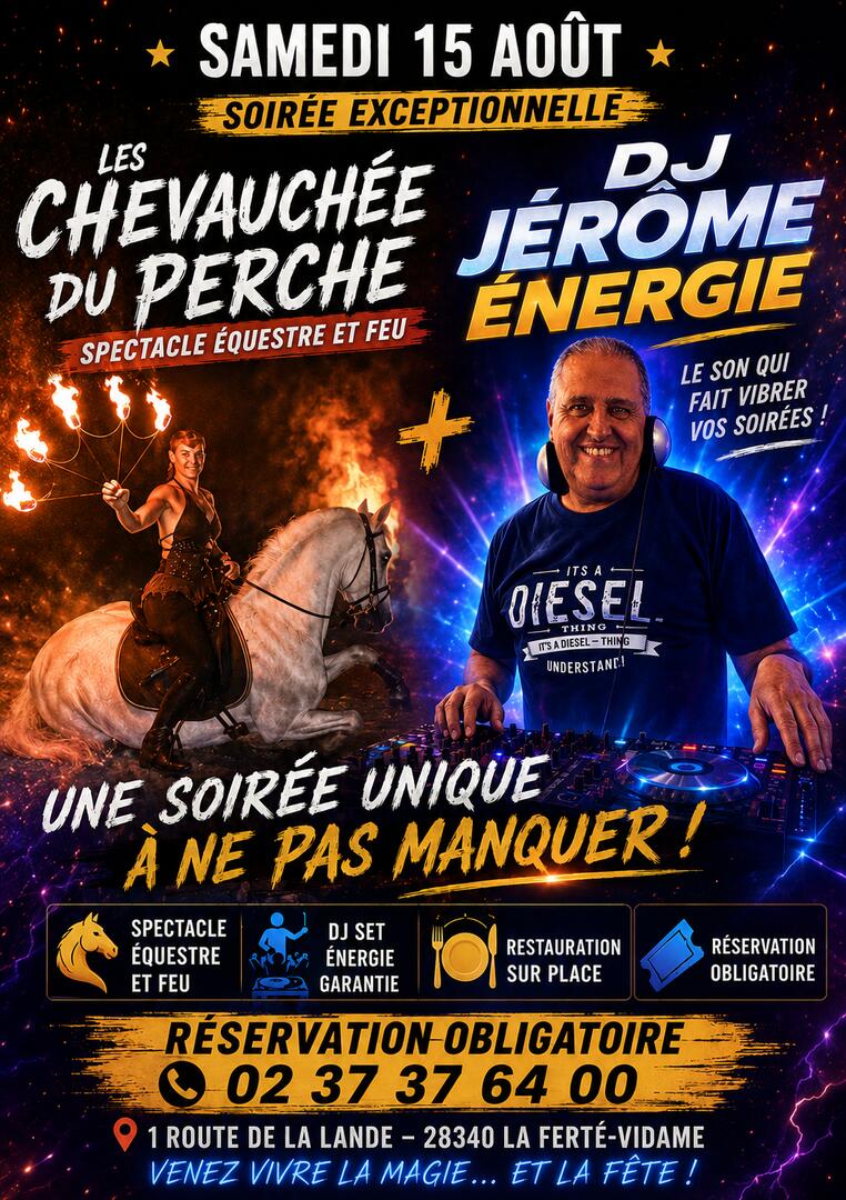 15 aout - Spectacle équestre et soirée dj -  Abrias du Perche LFV